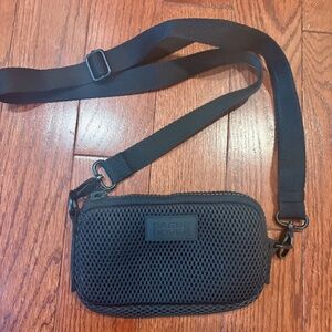 Dagne Dover Mara Phone Sling Crossbody Bag Black Mesh